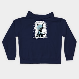 Seriously - Angry Cat Kids Hoodie